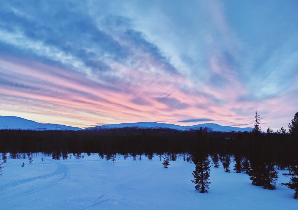 sunset in Pallas tunturi