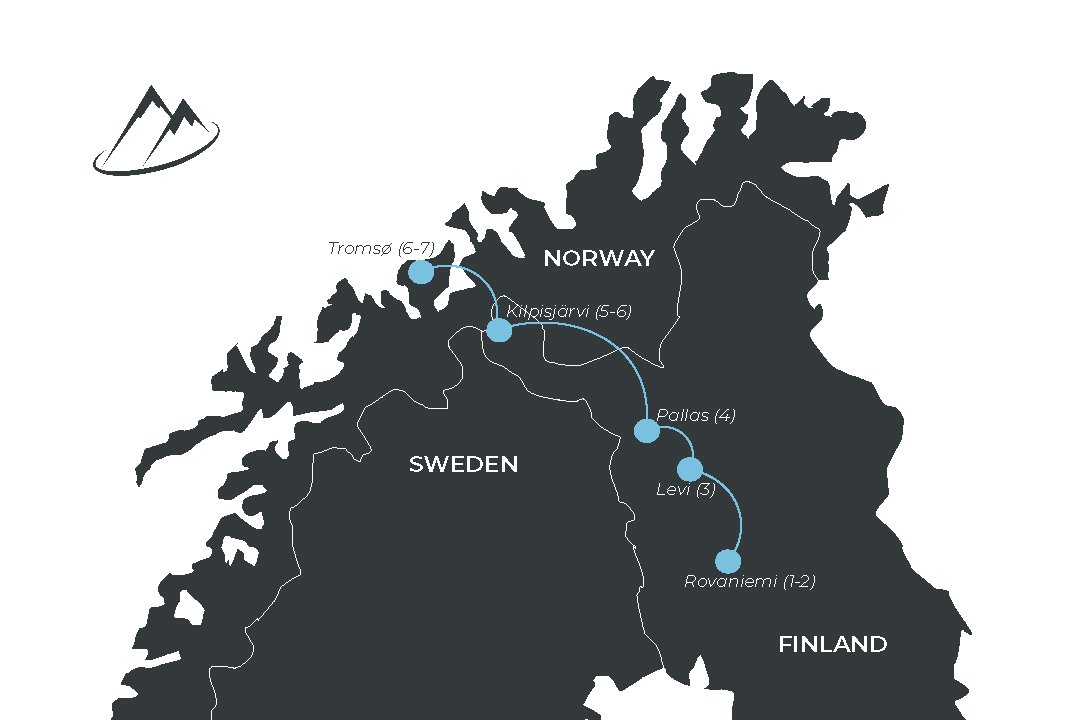 Route Rovaniemi Tromso