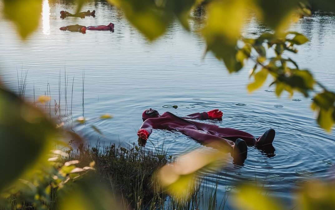 Summer Floating on a Lake