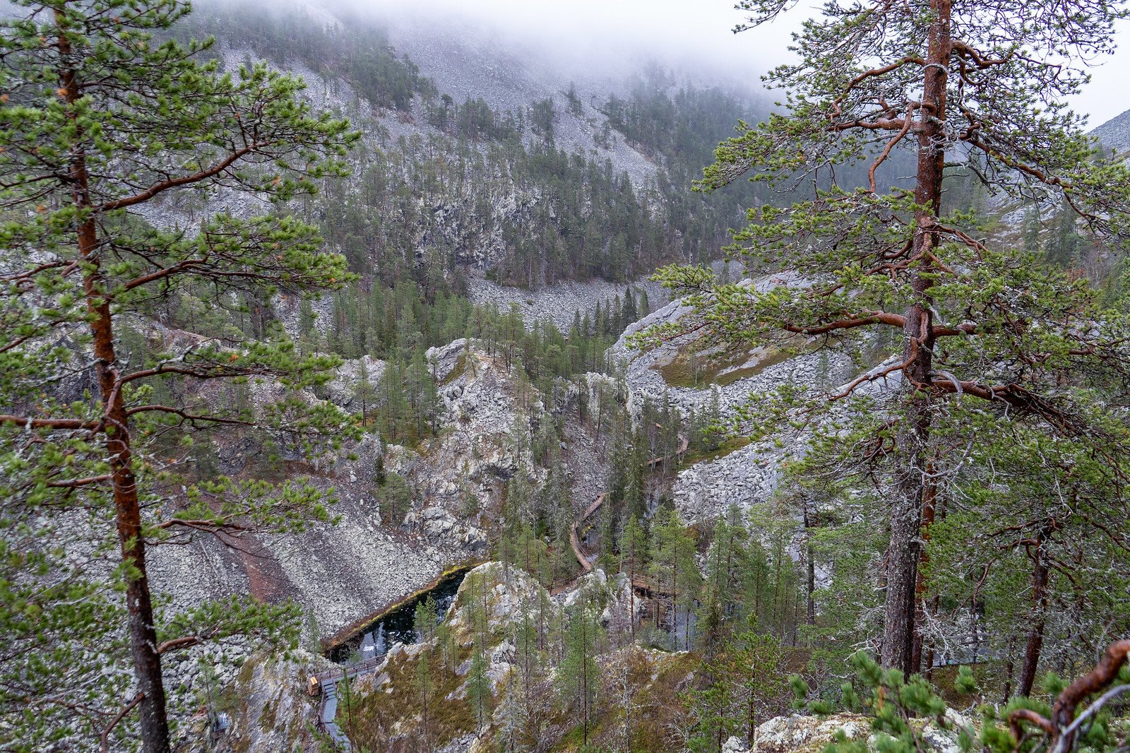 View of the canyon from above in autumn