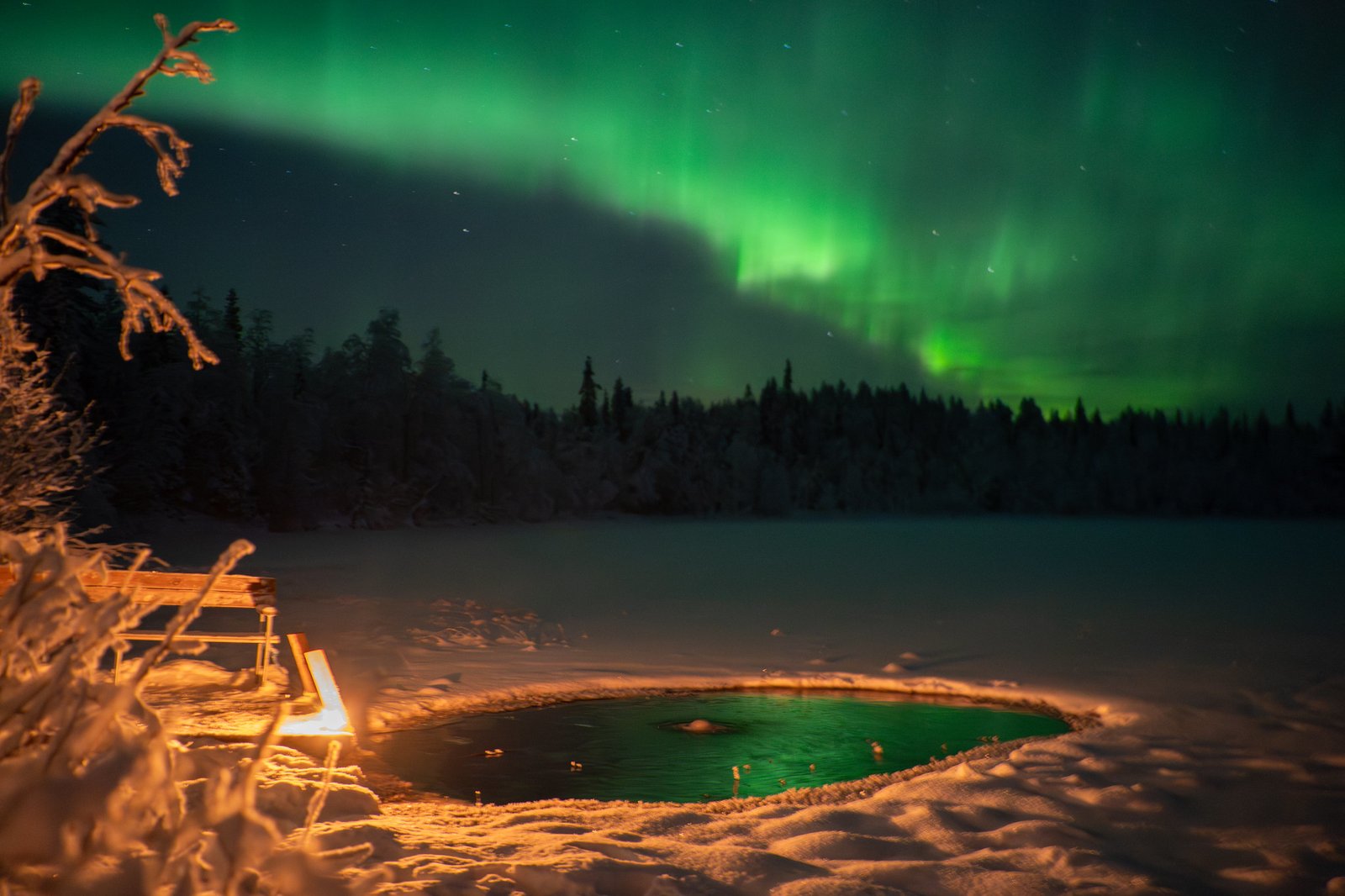sauna soirée nuit laponie