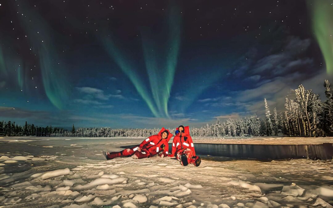 Aurora Arctic Ice Floating