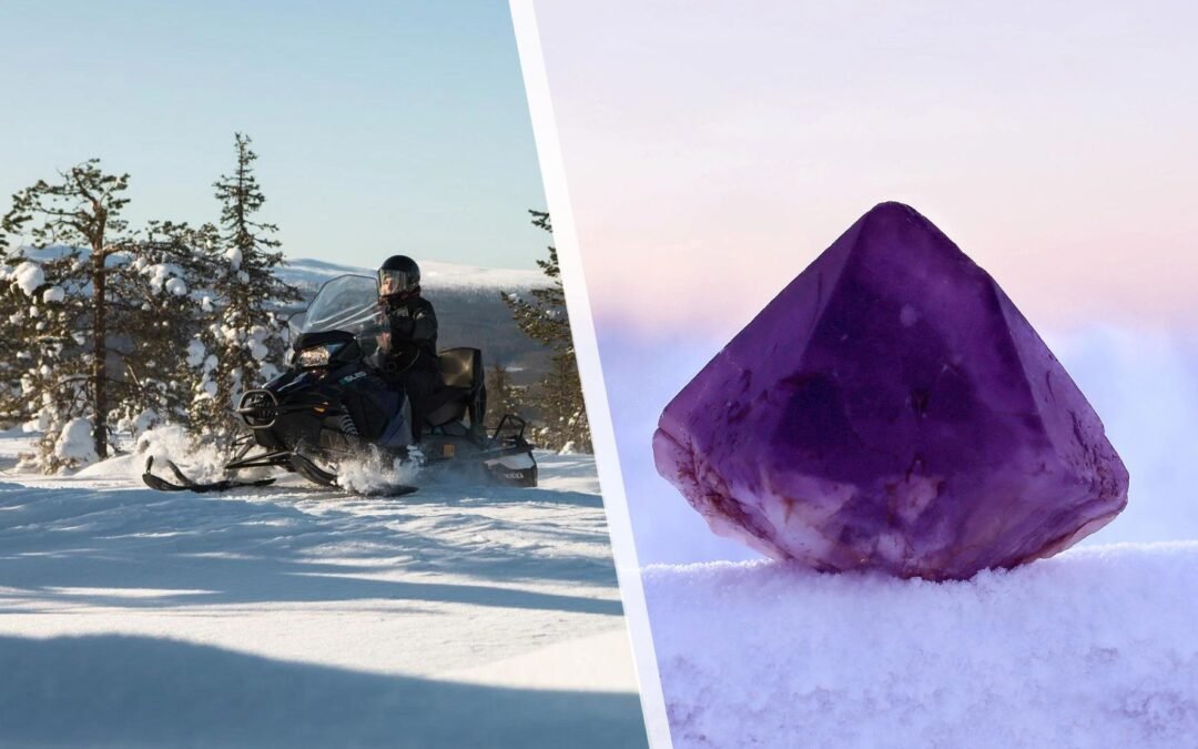 Electric snowmobile adventure to the amethyst mine from Pyhä