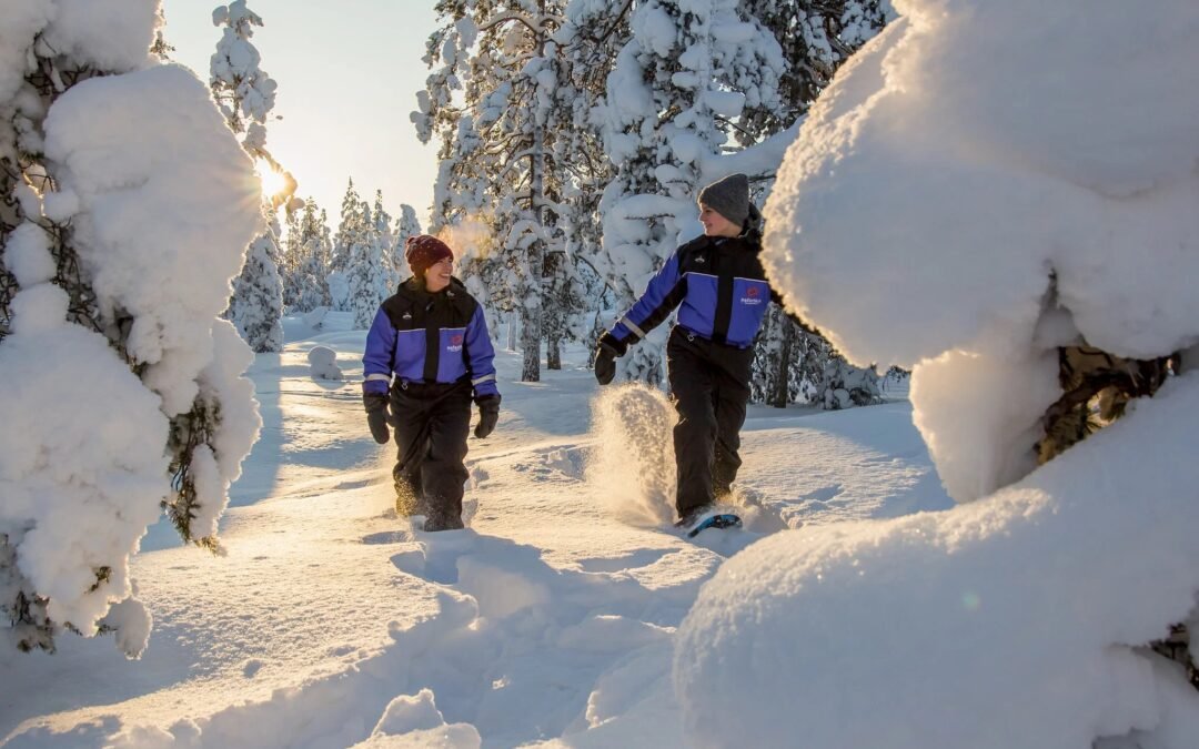 Scenic Snowshoeing Adventure from Saariselkä