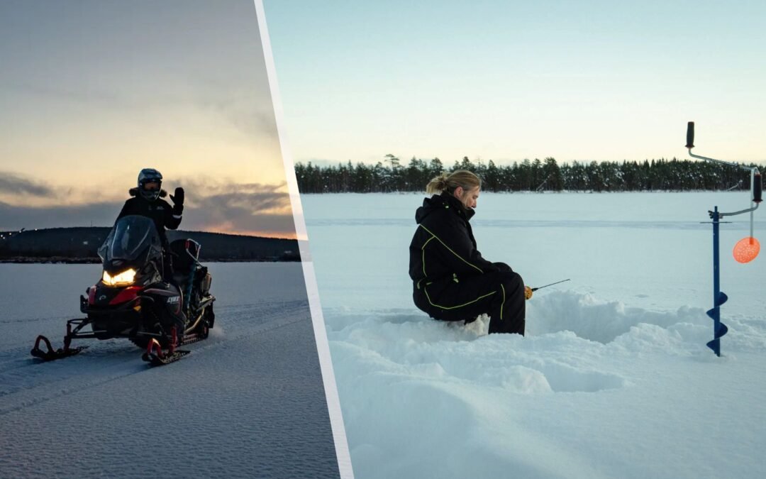 Ice Fishing by Snowmobile in a Very Small Group from Rovaniemi