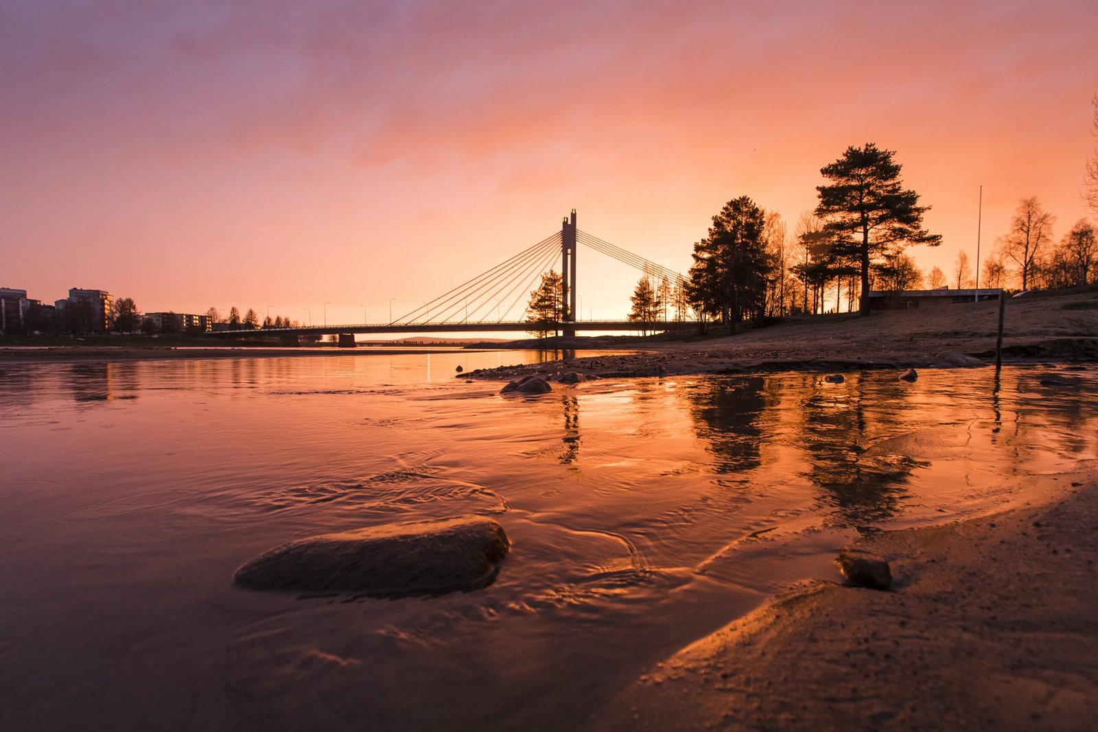 Midnight sun bridge rovaniemi midnight sun rovaniemi colours