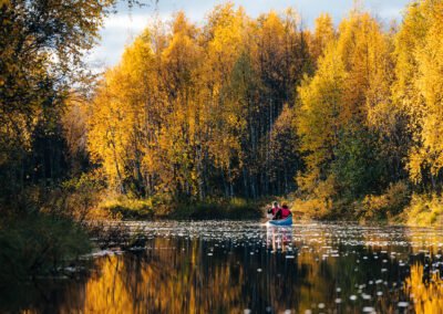 Come see Autumn colours with Canoe in Lapland Finland Levi