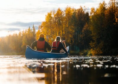 Come see Autumn colours with Canoe in Lapland Finland Levi