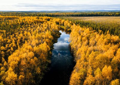 Come see Autumn colours with Canoe in Lapland Finland Levi