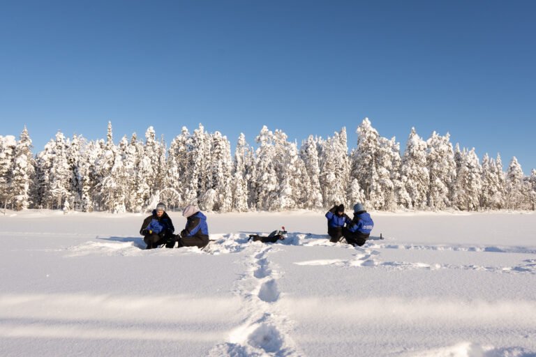 Ice fishing family day